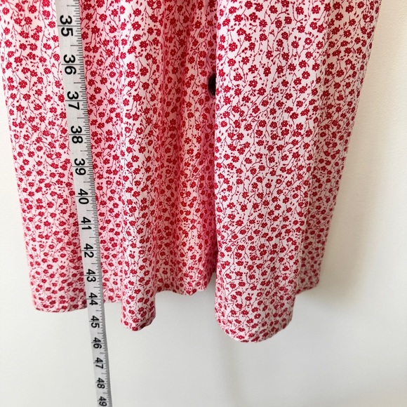 Japna Dress Summer Ditsy Floral Peasant Button Down Tank Pockets Lined Sz S - Picture 4 of 14